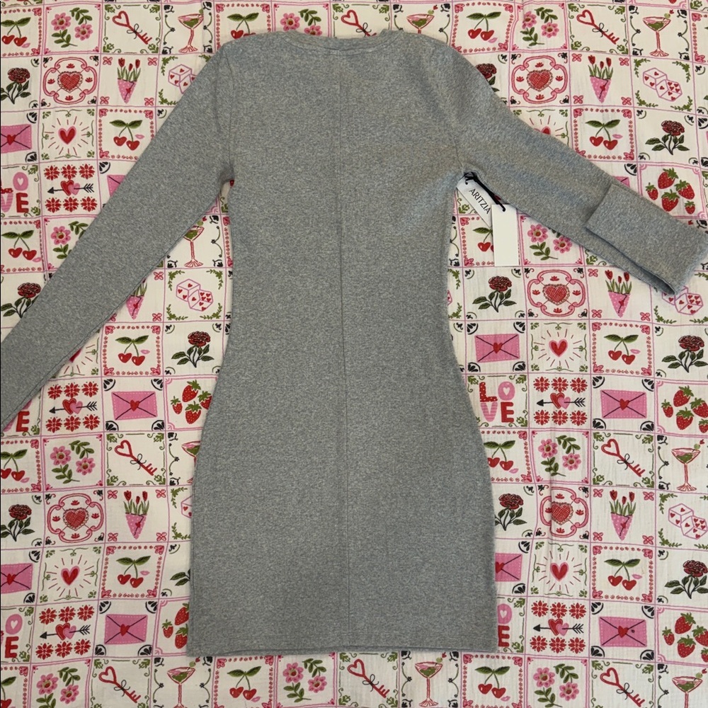 TNA Heather gray Longsleeve mini dress NWT - Picture 6 of 6